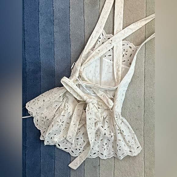 Zimmermann Roza Broderie Anglaise Peplum Bib Top - Picture 2 of 10